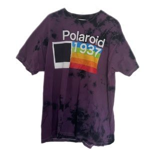 Purple Tie-Dye Polaroid Girlfriend Fit Big T-Shirt